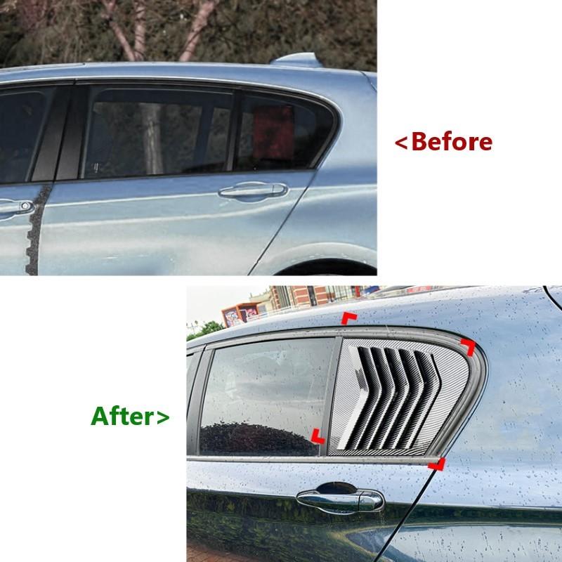 For BMW 1 Series F20 118i 120i 2011- Car Rear Window Louver Trim Cover Rear Shutter Side Triangular Body Kit Car Accessories