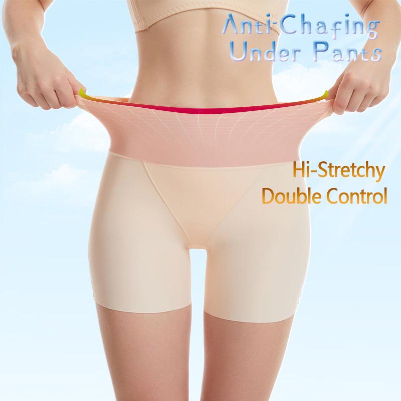 Ice Silk Seamless Women's Safety Shorts: Summer Thin, Anti-Exposure, Non-Roll Hem, High Waist, Tummy Control, 3/4 Length.