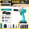High Torque Rechargeable Electric Impact Wrench 2106 with Lithium Battery for Auto Repair & Woodworking