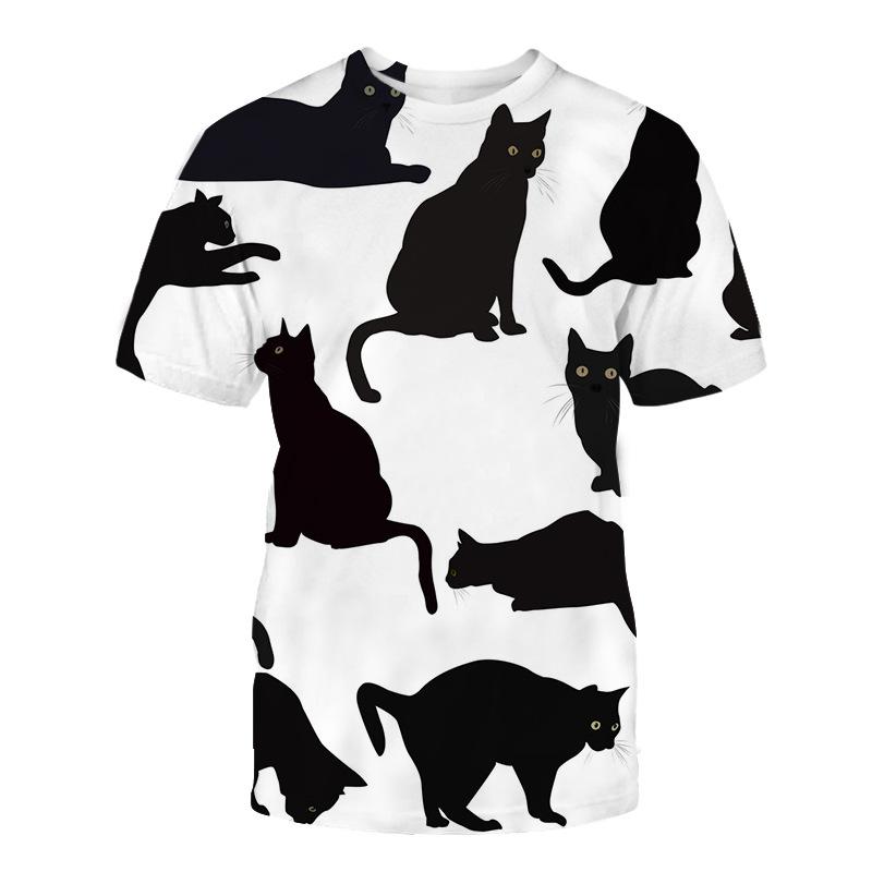 Cute Animal Series Short Sleeved 3D Digital Printed Short Sleeved Casual Top Shirt