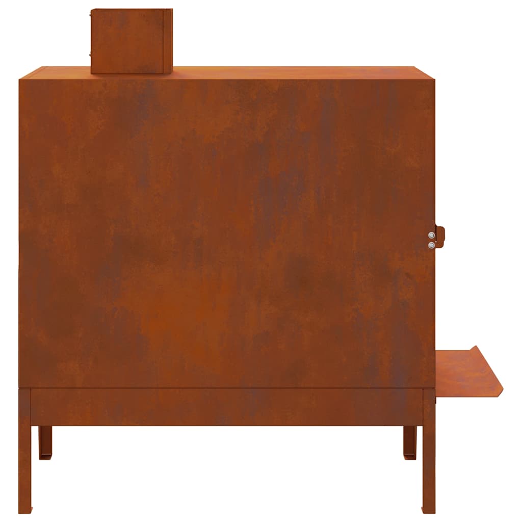 Vidaxl Piecyk Kempingowy, 35X50X60 Cm, Stal Kortenowska