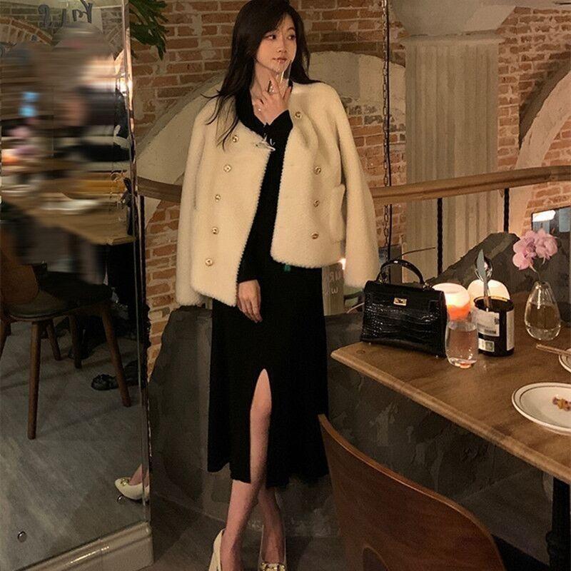 Black Neck Dress Light Luxury Niche High-end Winter Primer Sweater Skirt Knitted Dress