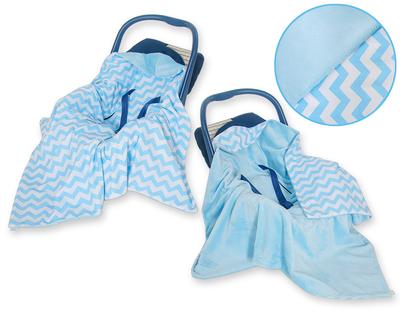 Large Baby Wrap for Stroller Carrier Seat, Double-sided - Chevron Blue
