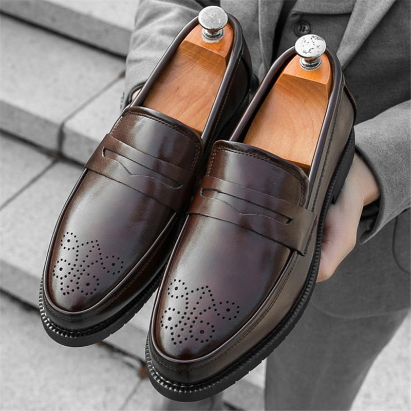 

Дизайнерские мужские остроносые черно-коричневые броги, мужские лоферы с ремешком-монком, формальные туфли для свадьбы и выпускного вечера, Sapatos Tenis Masculino 38