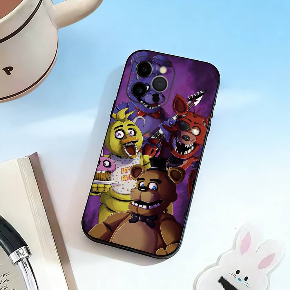 D-FNAF-T-Five-Nights-at-Freddy's Phone Case For iPhone 17, 16,15,14,13,12,11 Plus,Pro Max, Others Soft Black Cover