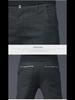 Men's Slim-Fit Black Plaid Cotton-Linen Autumn Casual Waffle Trousers