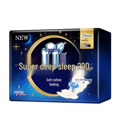 Sophie Sanitary Napkins - Super Sleep Night Use 290mm Cotton Soft Menstrual Pads, 5 Pieces