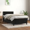 Bed Frame with Mattress - Maison Exclusive - 100x200 Cm - Black Velvet - Adjustable Headboard
