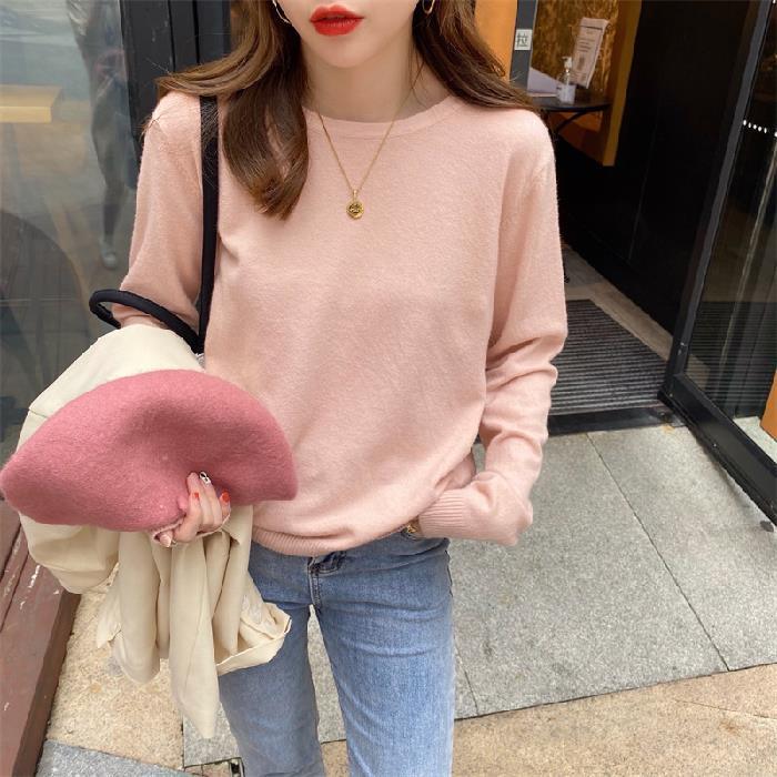 Women's Stylish Cashmere Sweater: Round Neck, Thin, Ideal for Spring & Autumn, 2025 Collection, Versatile Inner or Outer Wear.
