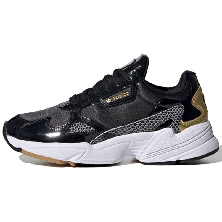 Adidas Originals Falcon Comfortable Casual Non-Slip Wear-Resistant Low-Top Dad Shoes Women Sneaker Black FV3408