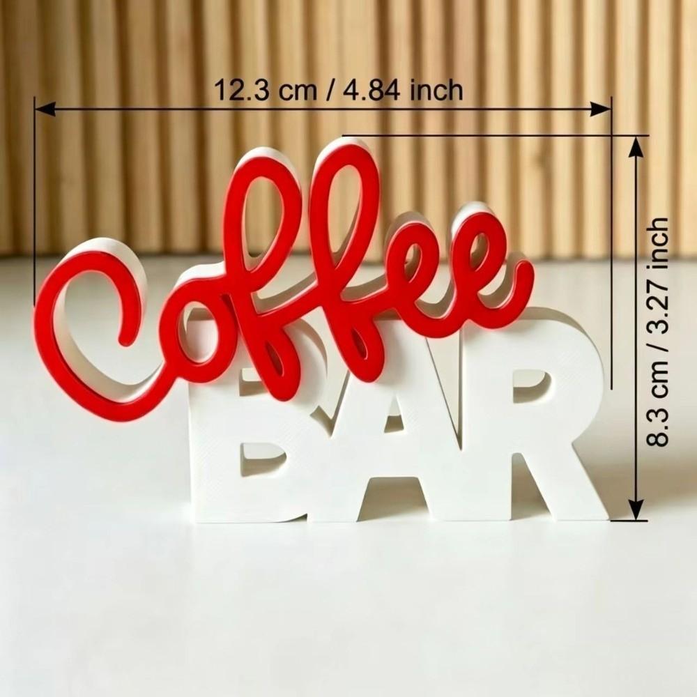 Coffee Themed Coffee Tray Decor Figurine Two-Tone Color Home Coffee Nook Decor Kitchen Counter