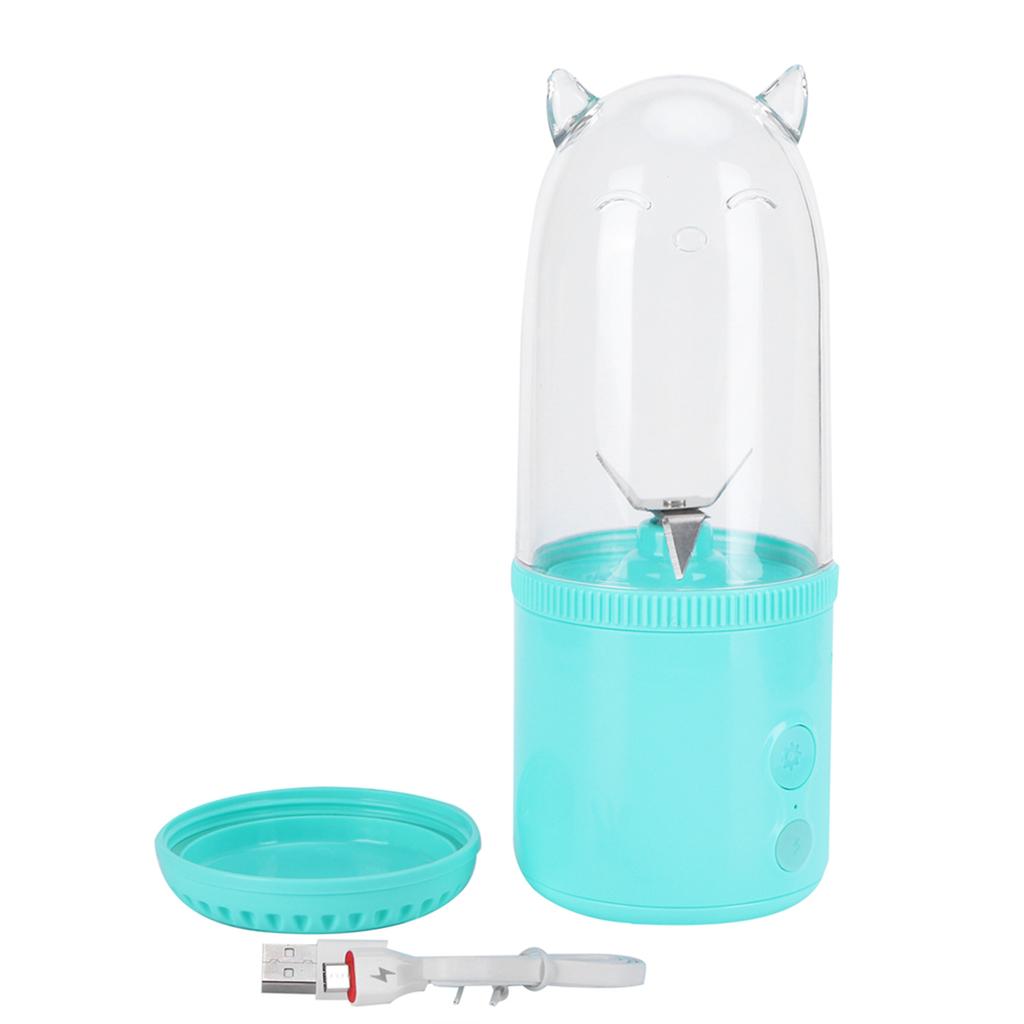 500ML Portable Small Blender USB Rechargeable Electric Fruit Juicer 4 Blades Mixing CupPink Upgrade