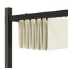 Gazebo Pergola 3x3 M with Retractable Canopy, 8 Screws and 8 Stakes, In 180g Polyester and Metal, Cream White