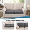Individual Cushions with Elastic Bottom Waterproof Chair Slipcovers Teddy Fleece High Stretch Sofa Seat Cushion Covers