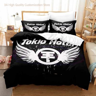 Tokio Hotel Pościel Pojedyncza Twin Pełna Queen King Rozmiar Zestaw Pościeli dla Dorosłych Chłopców Sypialnia Poszewka na Kołdrę Zestawy 3D Anime Zestaw Prześcieradeł