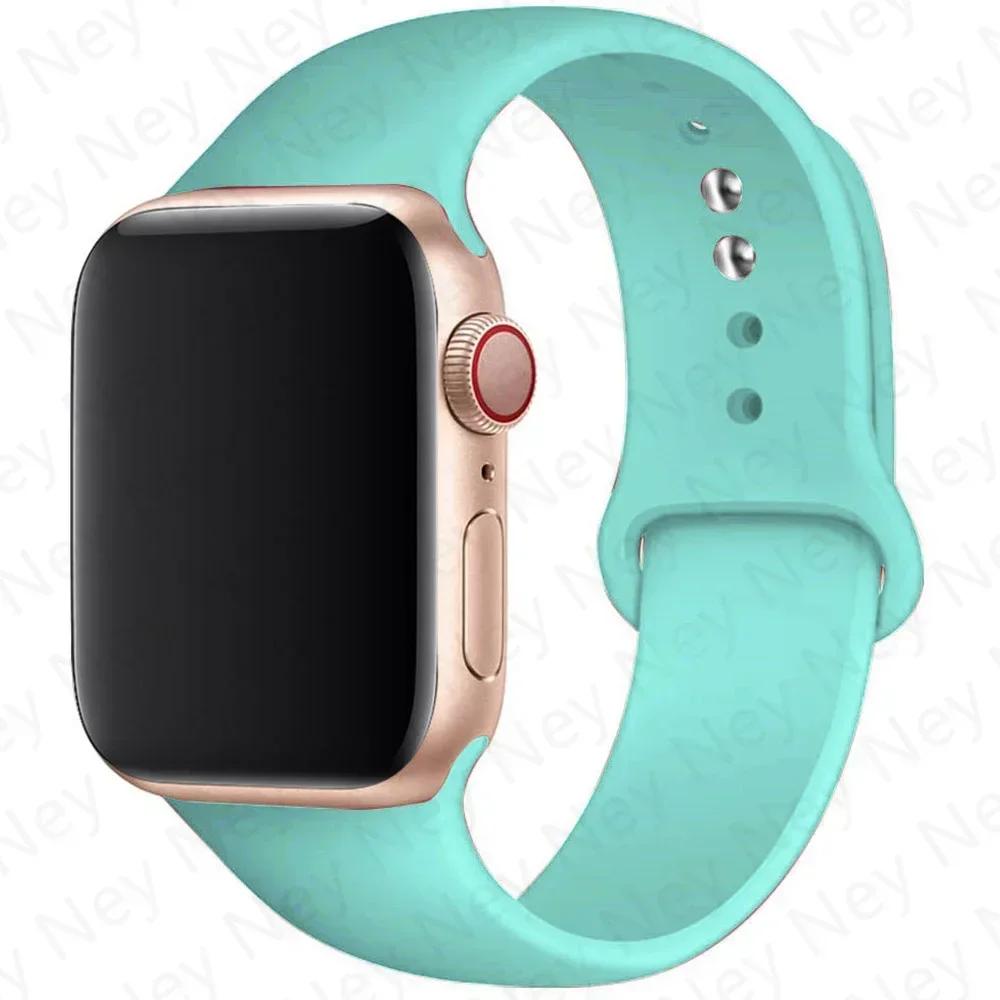 Silicone Band For Apple Watch Strap 44mm 45mm 40mm 41mm 42mm 45 Mm Sport Bracelet Iwatch Series 8 7 6 5 4 3 SE 9 Ultra 2 49mm