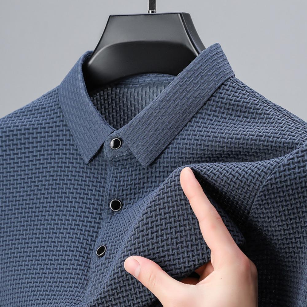 Golfová košile Pánské léto Novinka Pánské Lop-up Hollow Polokošile s krátkým rukávem Ledové Silk Cool Tričko Muž