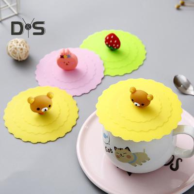 6Pcs Silicone Cup Lid Set Cute Animal Drink Covers Reusable Airtight Mug Cover for Hot/Cold Beverages Dustproof Leak-Proof Cup Sleeves
