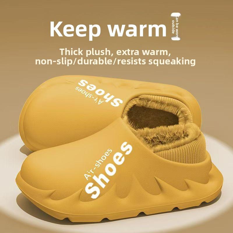 Men's New Style Closed-toe Outdoor Anti-slip Eva Waterproof Cotton Shoes for Home Wear, Also Available As A Couple's Cold-proof Option