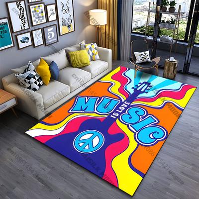 Musik Liebe Frieden lebendiger Ausdruck Teppich Yoga Wohnzimmer Zimmerdekoration Krabbeldecke für Kinder Fußmatte Bereichsteppich Spielmatte