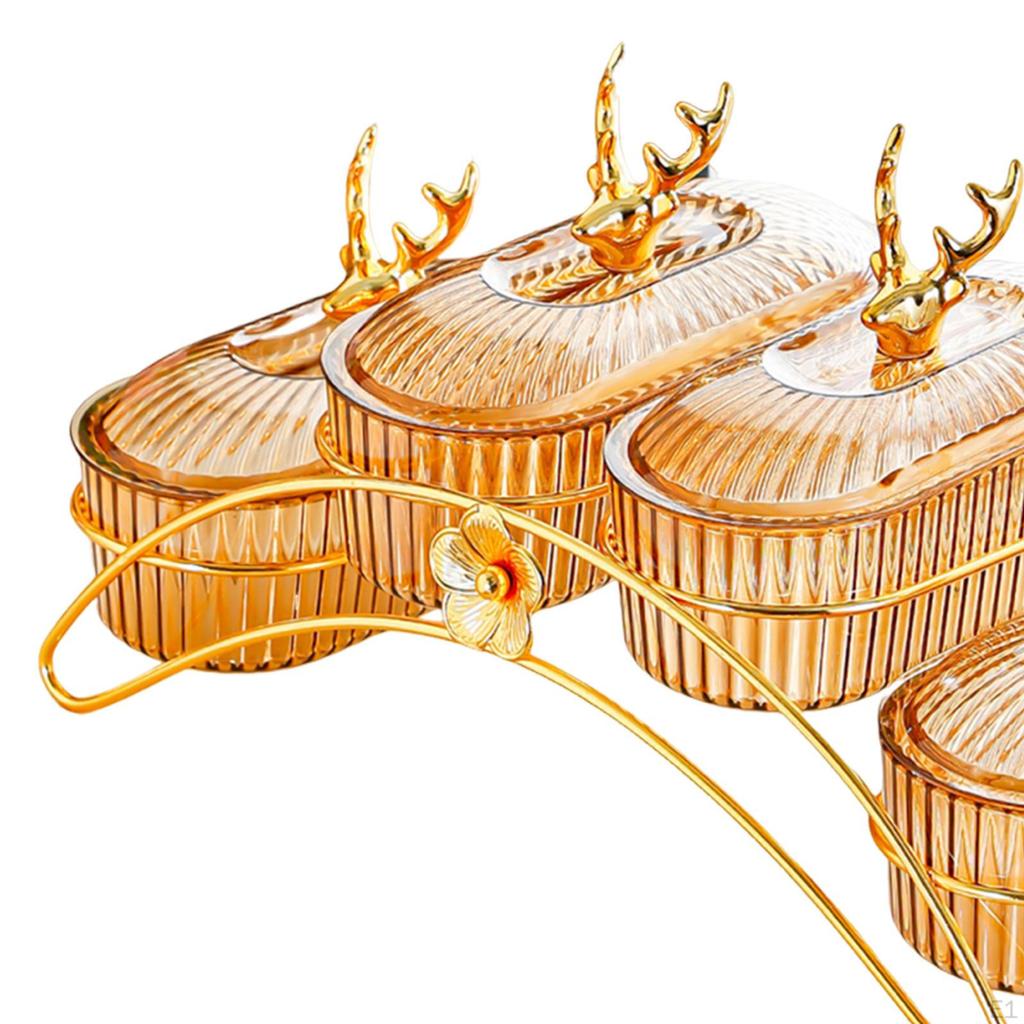 Dried Fruit Dish Nuts Platter with Lid Bowl Holder Snack Plates Serving Tray for