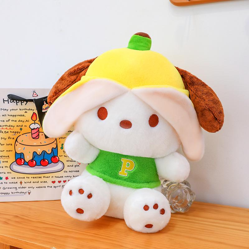 

Cute Pacha Dog Plush Toy with Banana - Children s Gift Pillow 35cm