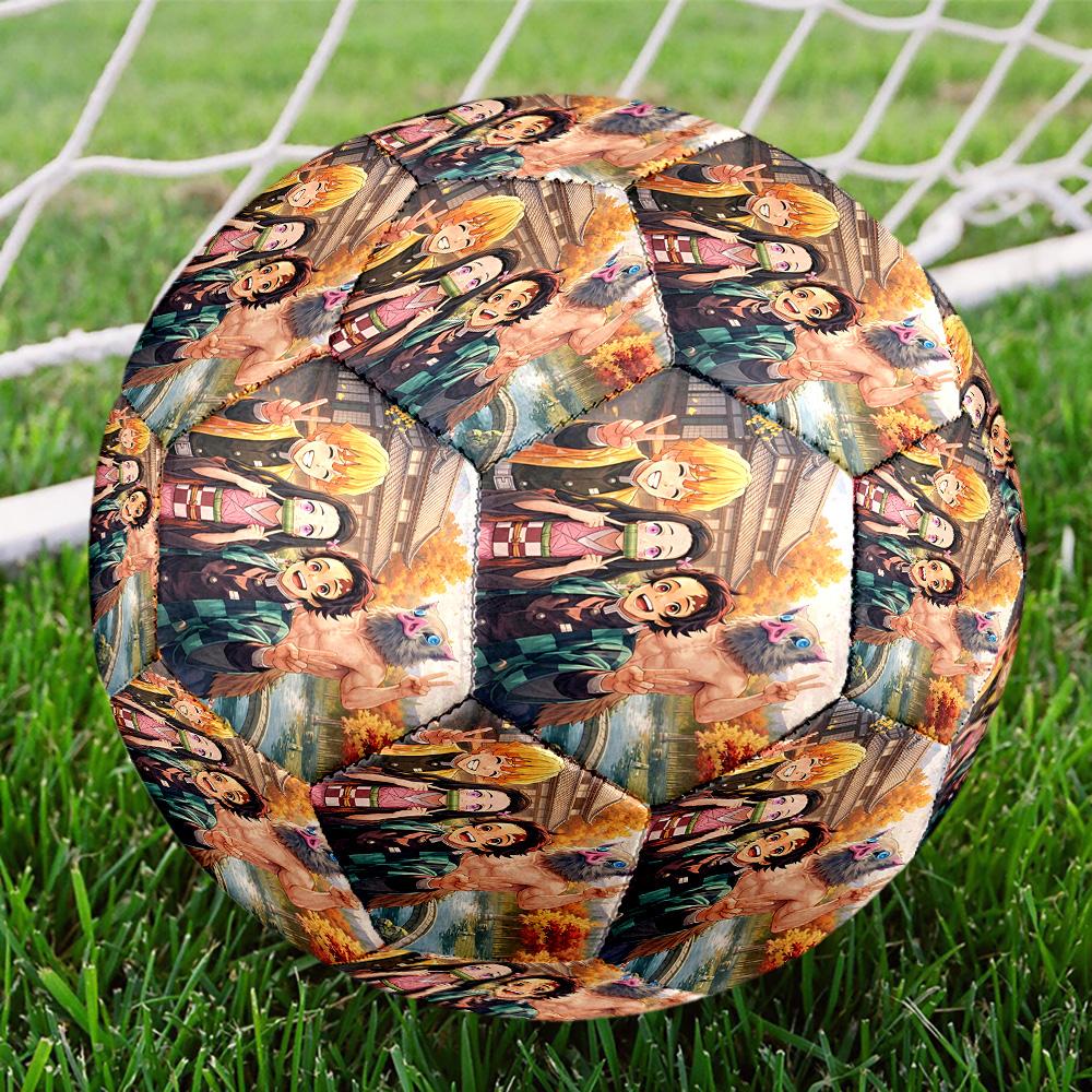 Pallone da Calcio Dimensione 5 con Stampa Demon Slayer, Pallone da Calcio Standard per Partite Sportive e Allenamenti di Squadra, Regalo Ideale per i Fan del Calcio