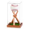 Baseball Display Case Transparent Acrylic Box with Wood Stand Dust-proof Display Box for Collectibles Autographed Baseballs