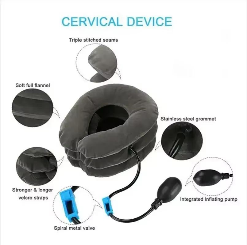 Neck Support Cushion Inflatable Air Cervical Neck Traction Device Pain Stress Relief Tractor Support Massage Neck Pillow Neck Su