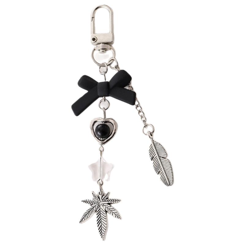 Fashion Heart Bowknot Keychain Pendant Sweet Cute Hanging Decorations Car Keyring Charm for Purse Bag Backpack Handbag