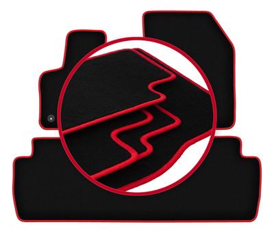 Tapis de sol en velours avec bordure rouge pour: Crossover Citroën C5 Aircross (2019-)