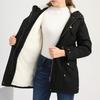 Women Coat Hooded Zipper Cotton Blend Prevent Coldness Women Jacket for Outdoor
