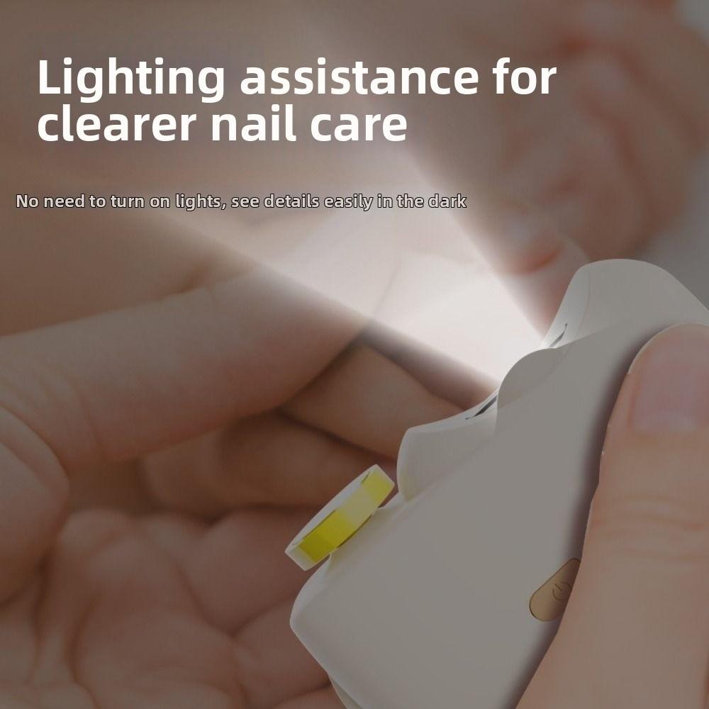 3 in 1 Electric Nail Clipper LED Light Nail Debris Storage Automatic Nail Trimmer and Polisher Rechargeable 2 Speeds