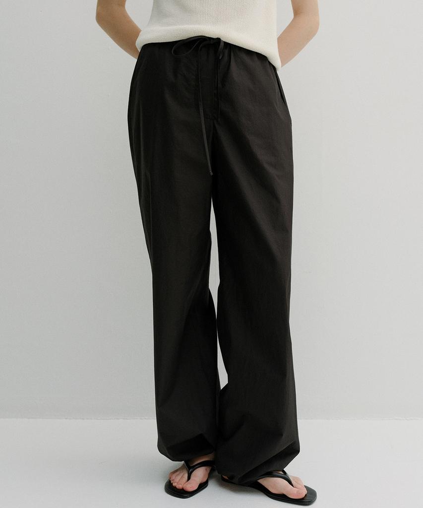 Beullaengkeu03 Cotton Banding Harem Pants (Black)