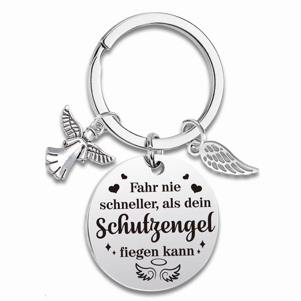 German Driver License Pass Lucky Charm Safe Driving Keychain Guardian Angel Pendant Driver License Gift Keychain for Backpack Bag Pendant