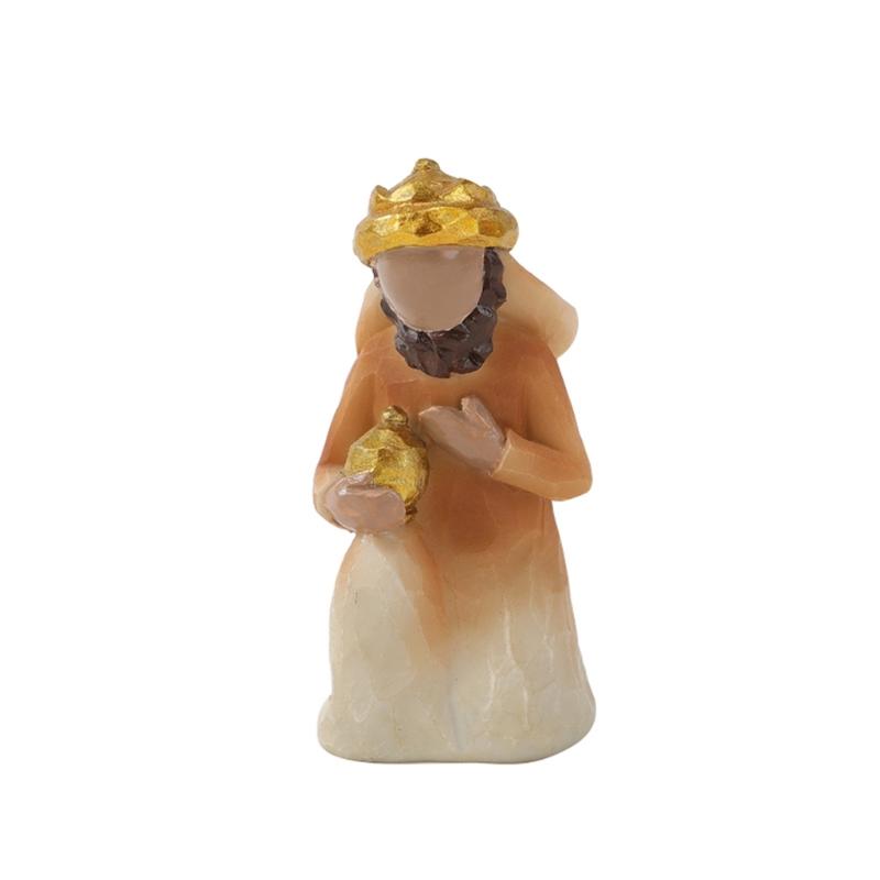 Christmas Nativity Figurines Holy Family Figure with Donkey Nativity Figure,Table Ornament Religious Christmas Decors
