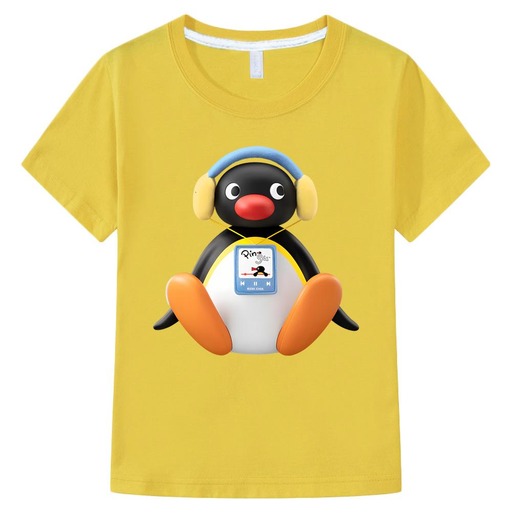Pingu T-shirt Kawaii Boys Girls Kids Clothing Short Sleeves Sports Fashion Streetwear Manga/Comic Tees