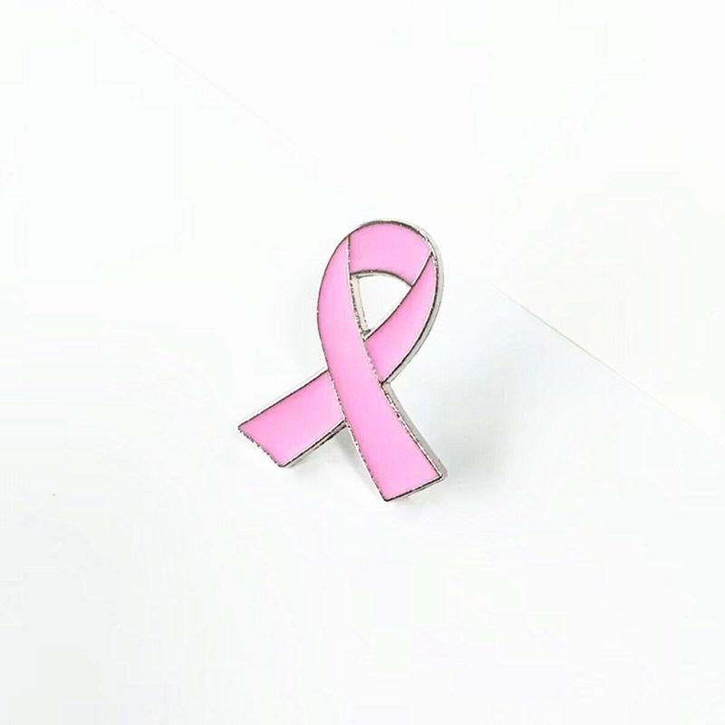10 Pcs Ribbon Brooch Enamel Pins Jewelry Breast Cancers Awareness Hope Lapel Pin Buttons Badges Clothing Accessories