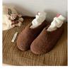 Wool version lamb wool leather thick-soled wool shoes women's winter height increase slippers thermal cotton shoes