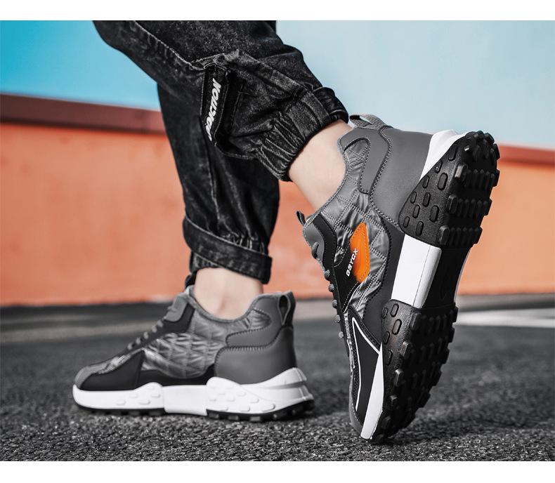 Pantofi de toamnă și iarnă pentru bărbați 2025 cu catifea plus - Adidași casual la modă cu talpă groasă