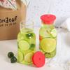 Heat Resistant Juice Bottle Silicone Lid Glass Tumbler Glass Water Bottle with Straw  Office