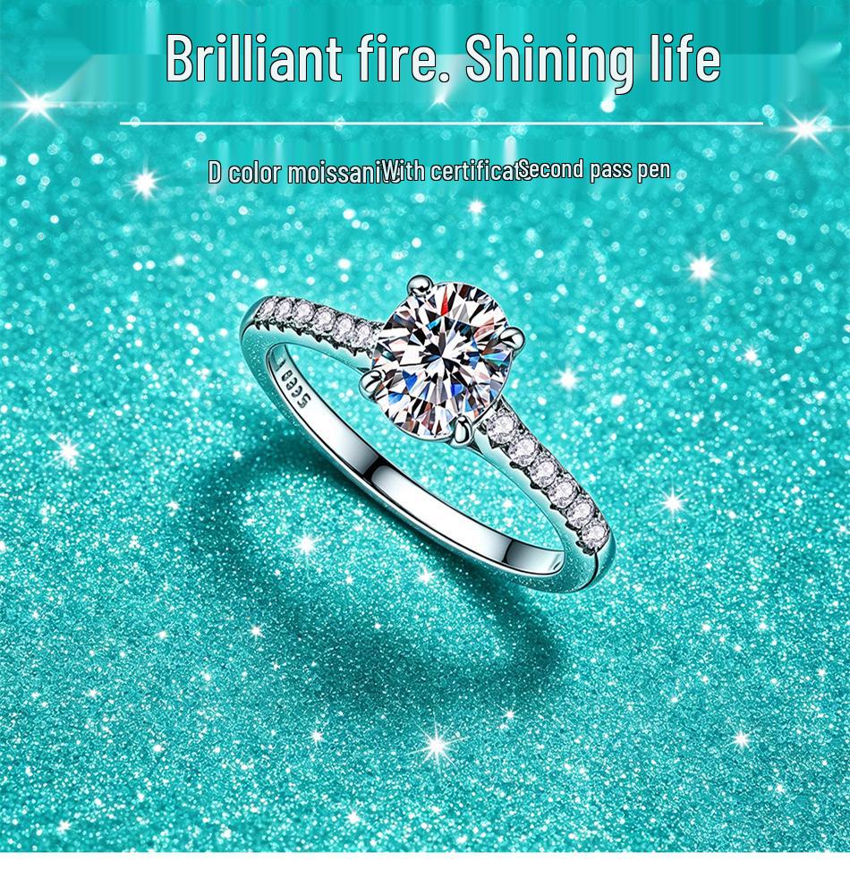 Pear-Shaped D Color 1.5 Carat Moissanite Ring in S925 Sterling Silver for Women