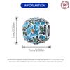 Authentic copper Charm Bead Charms Luxury Blue Cherry Blossom Hollow Bead Charms Compatible With Bracelets Diy Women Making Delicate Gift