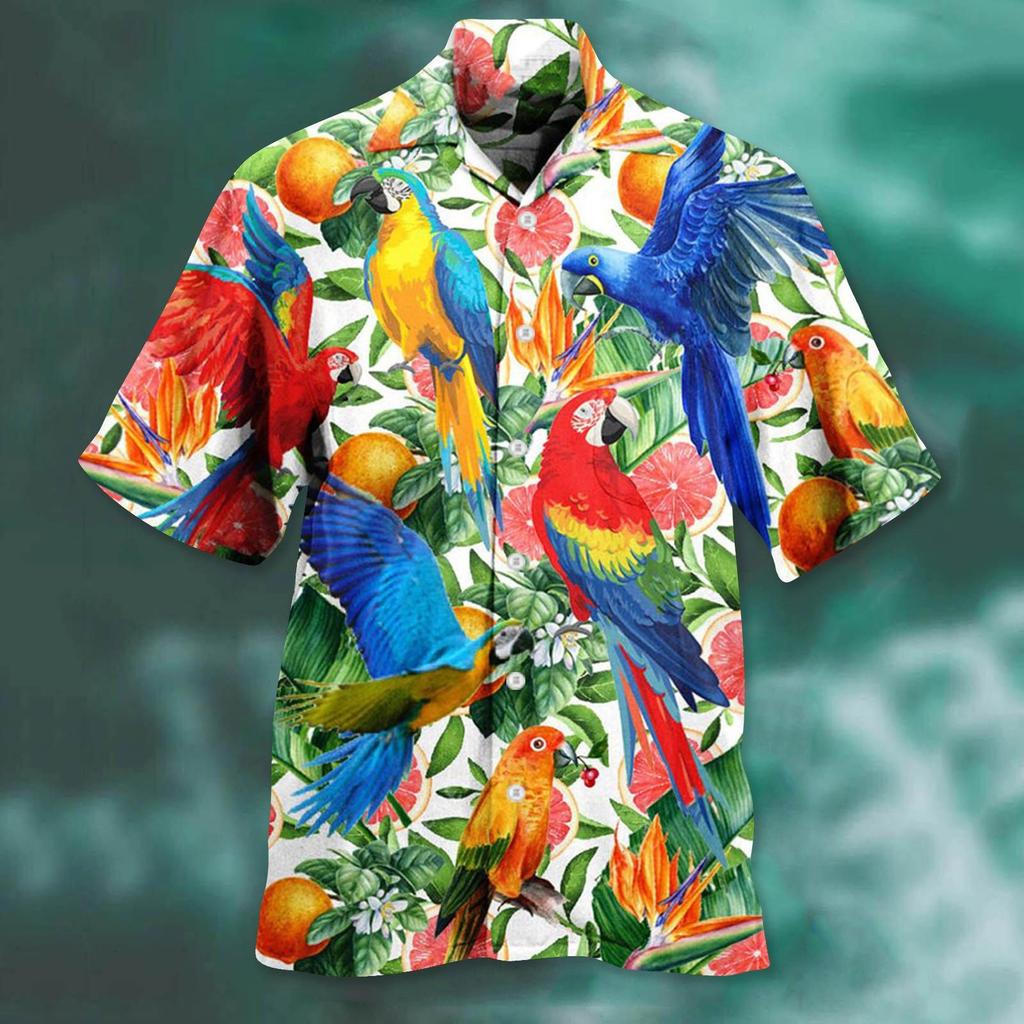 Hawaiian Men'S Short-Sleeved Beach Shirt 3D Printed Short-Sleeved Casual Shirt