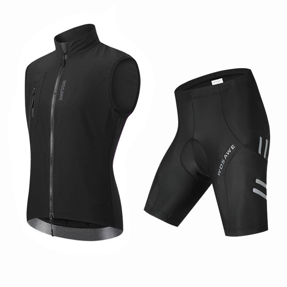 

WOSAWE мужские велосипедные жилеты ветровка ветрозащитные быстросохнущие велосипедные шорты спортивная одежда на открытом воздухе S чёрный