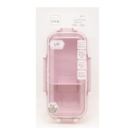 OSK DISH UP LUNCH Lunch Box Two-tier Pink [PCW-600S] Dishwasher Safe, Microwave Safe, with Partitions