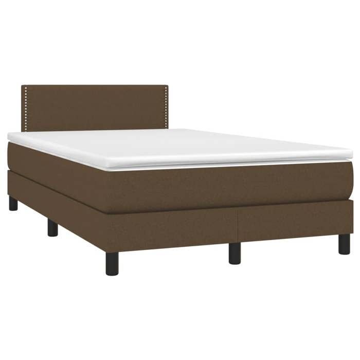 Maison Exclusive - Sommier à lattes de lit matelas et LED marron foncé 120x190 cm