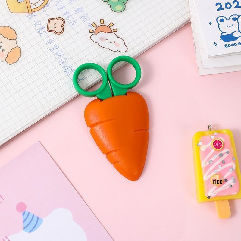 Colorful Kids' Round-Head Craft Scissors with Magnetic Closure