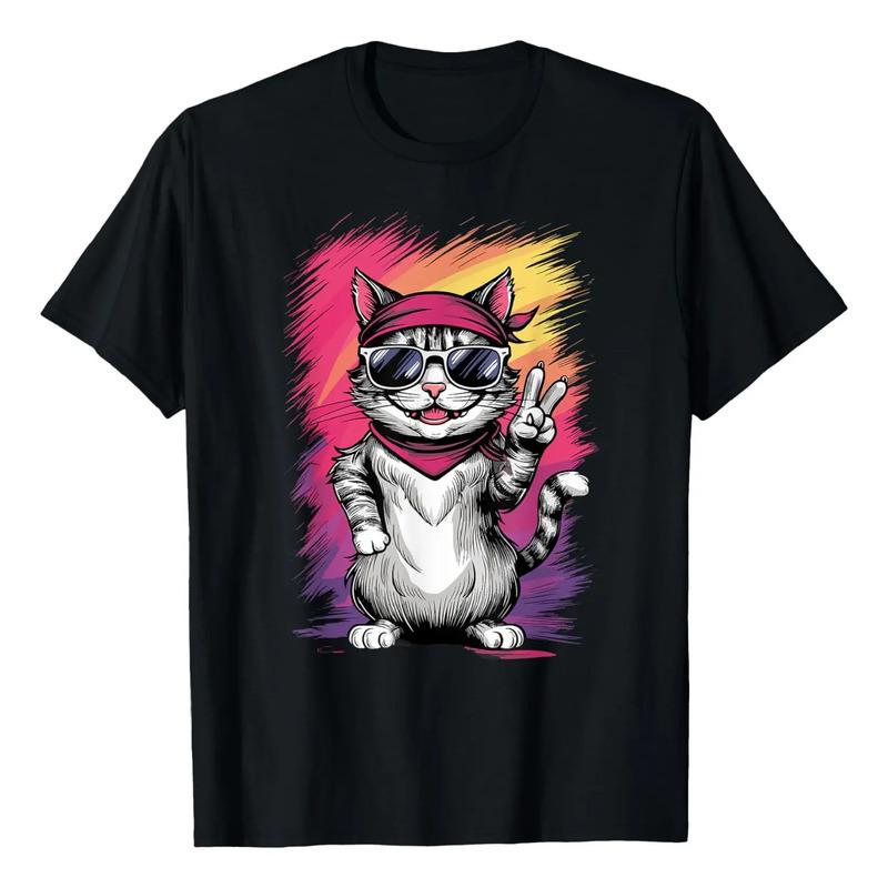 Camiseta Street Style Cat Graffiti Art S
