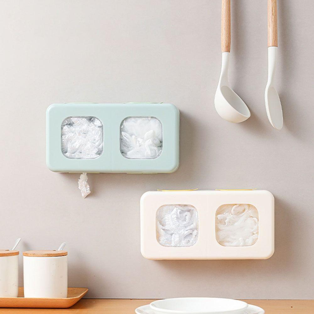 Wall-mounted Disposable Food Cover Storage Box Punch-Free Shower Cap Organizer  for Home